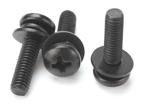 Black Oxide Phillips Pan Head Combination Screw