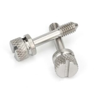 Knurled thumb screws with waisted shank
