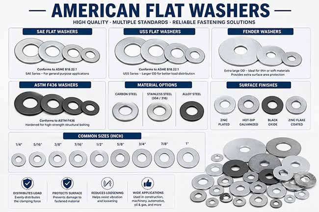 American flat washers