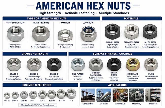 American hex nuts